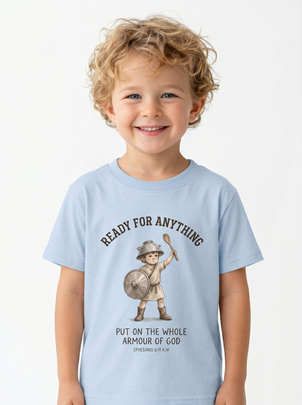 'Ready for Anything' - Armor of God Toddlers Tee in – Kids clothes | Little Ark | Christian Clothing Brand