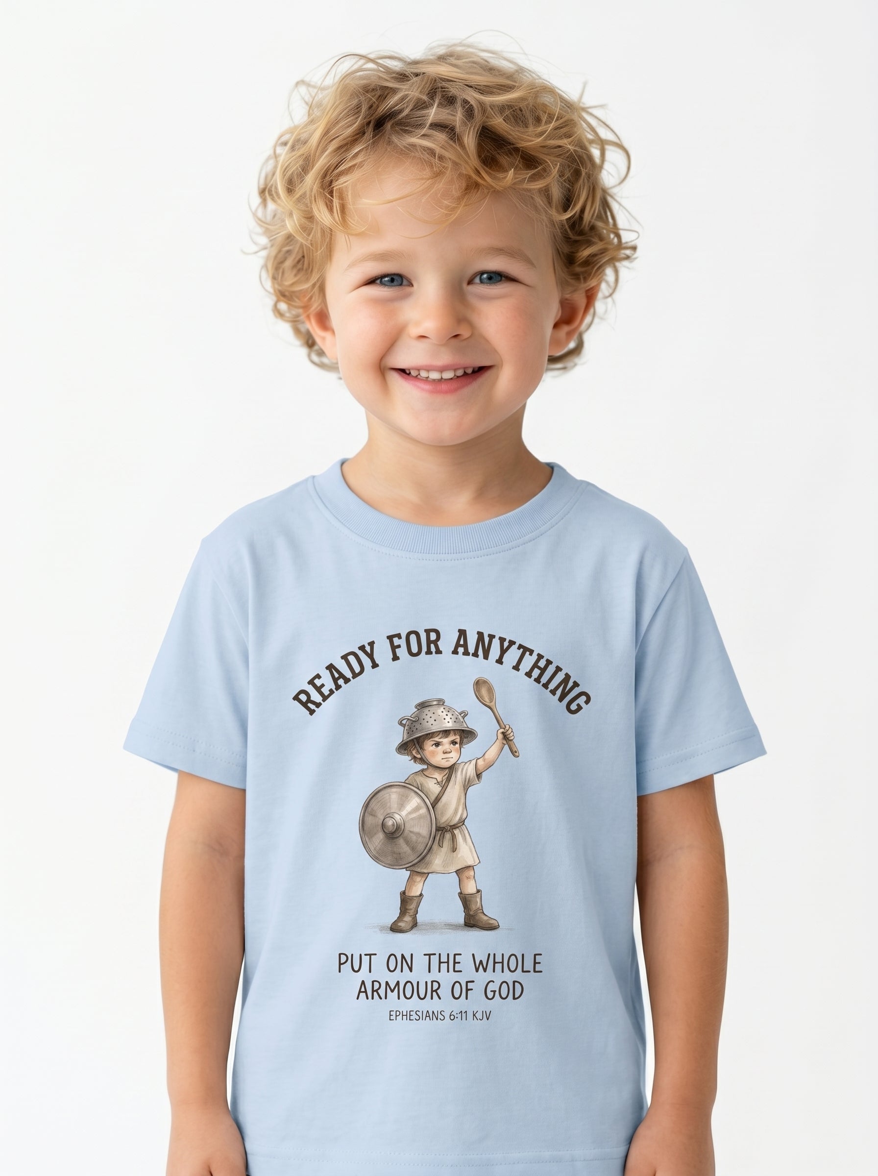 'Ready for Anything' - Armor of God Toddlers Tee in – Kids clothes | Little Ark | Christian Clothing Brand
