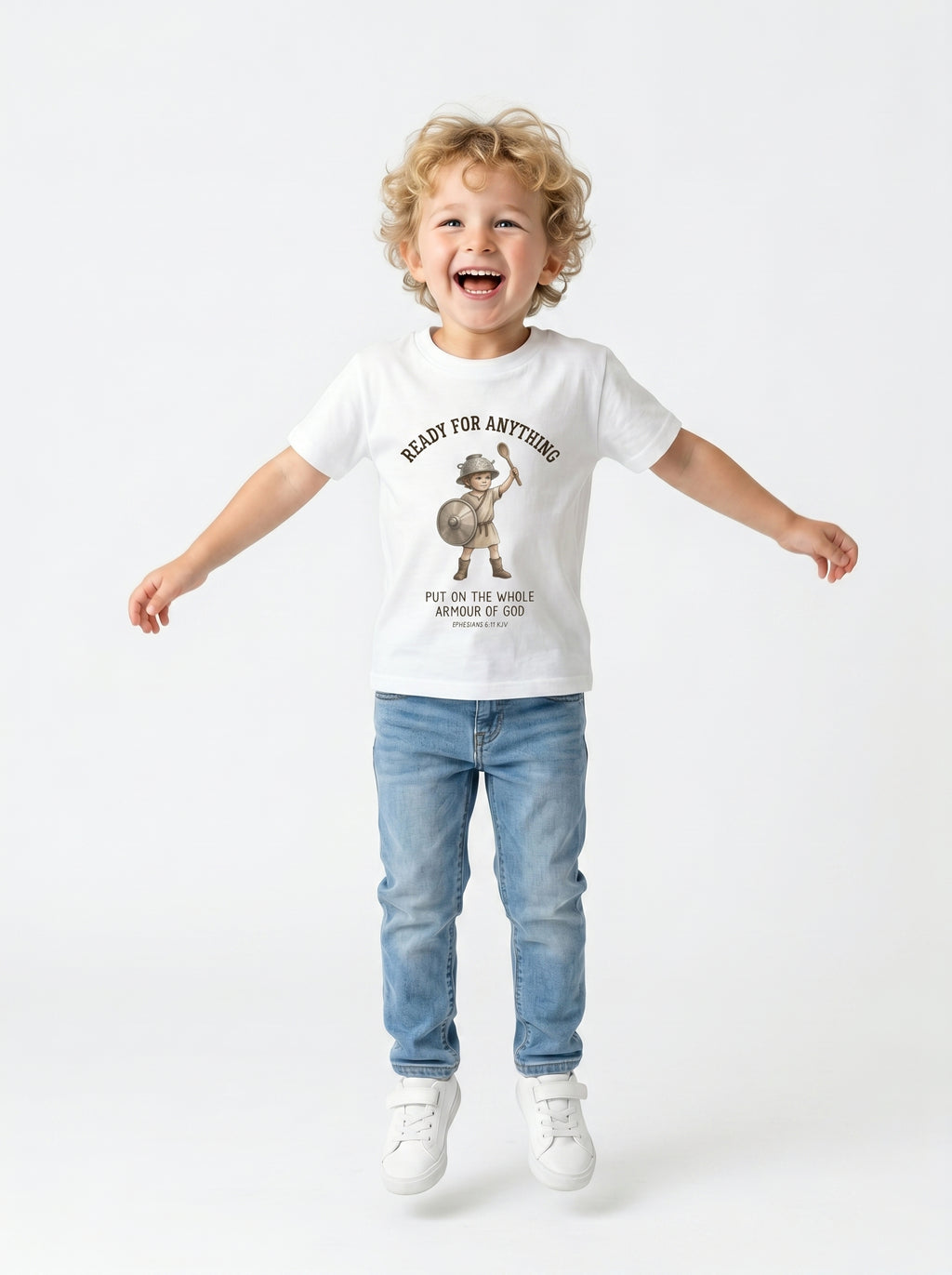 'Ready for Anything' - Armor of God Toddlers Tee in – Kids clothes | Little Ark | Christian Clothing Brand
