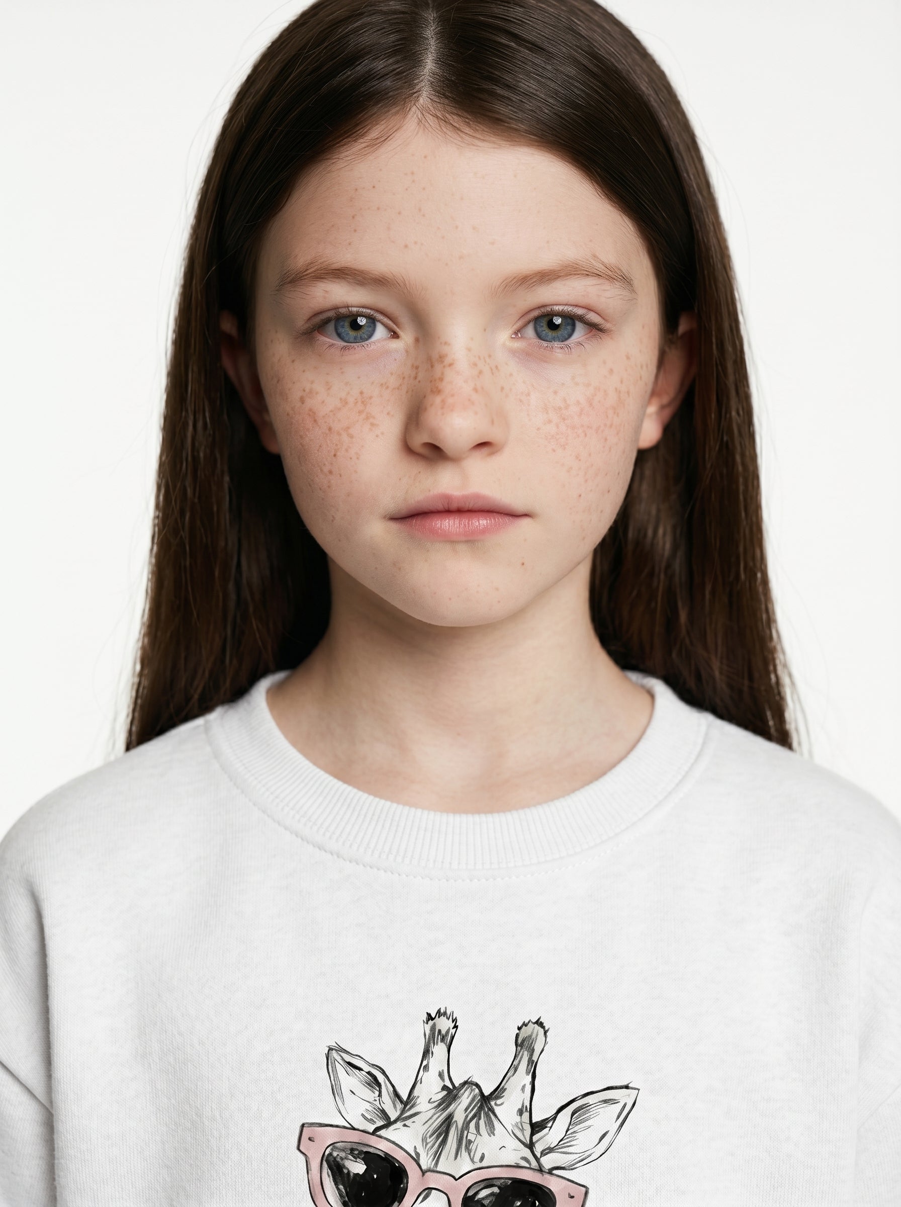 'He Lifted Up Mine Head' - Giraffe Crewneck Kids Sweatshirt