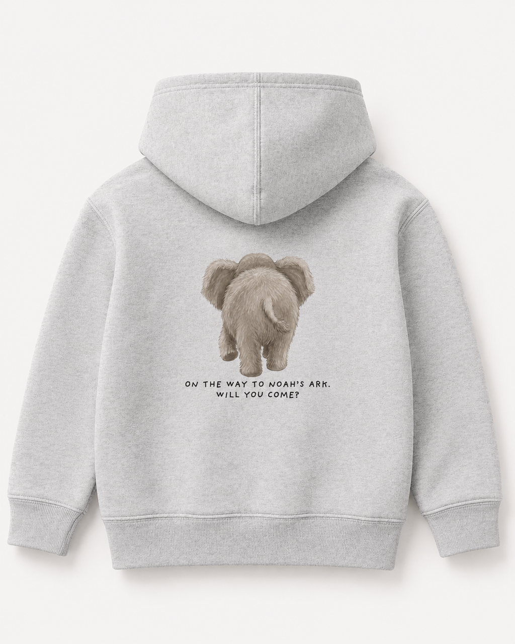 Elephant 'On the way to Noah's Ark' Mens Graphic Hoodie