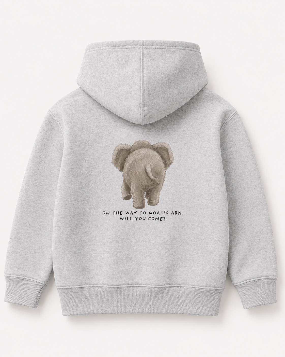 Elephant 'On the way to Noah's Ark' Mens Graphic Hoodie