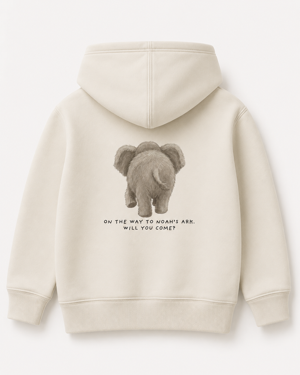 Elephant 'On the way to Noah's Ark' Mens Graphic Hoodie