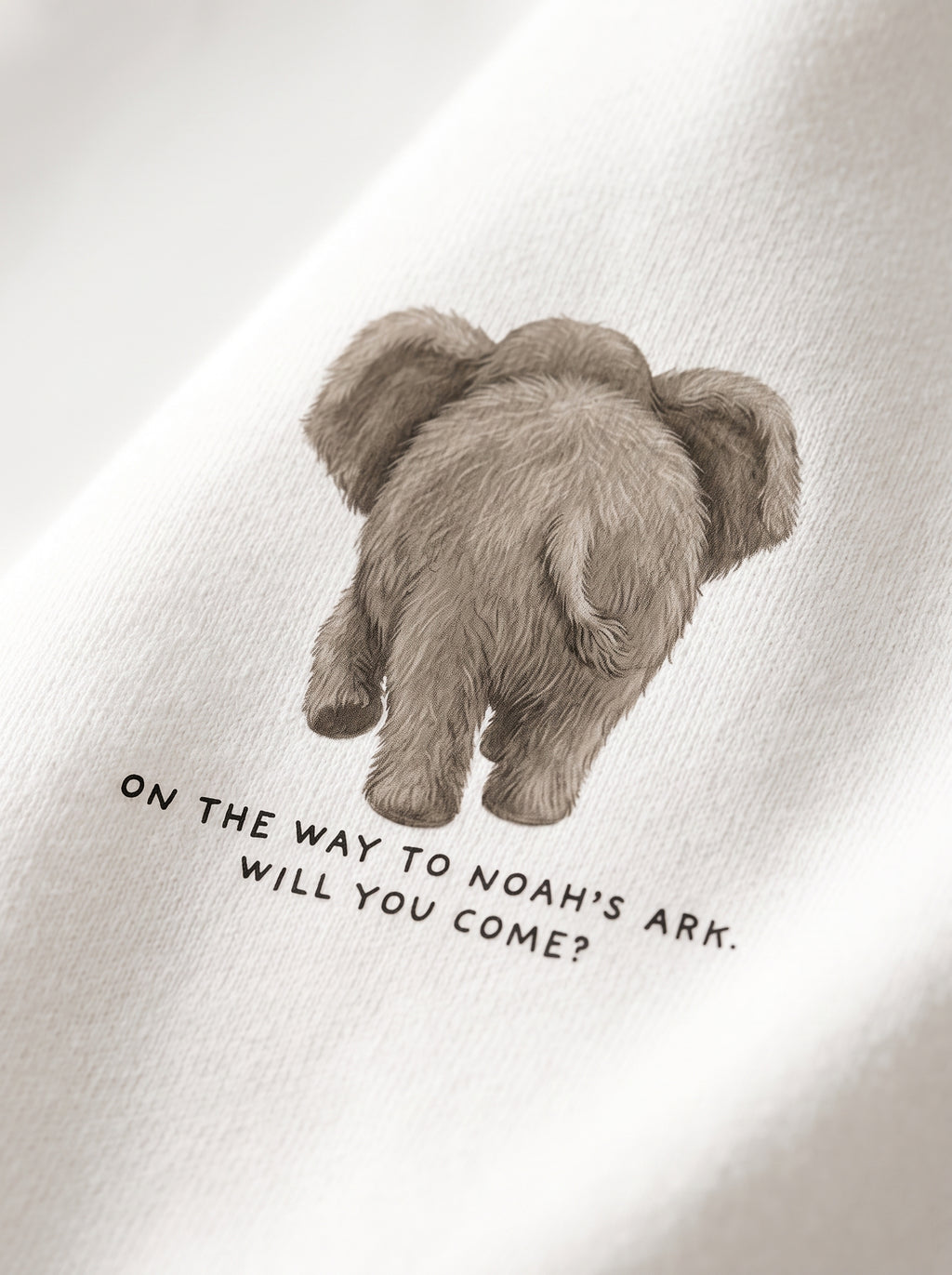Elephant 'On the way to Noah's Ark' Mens Graphic Hoodie