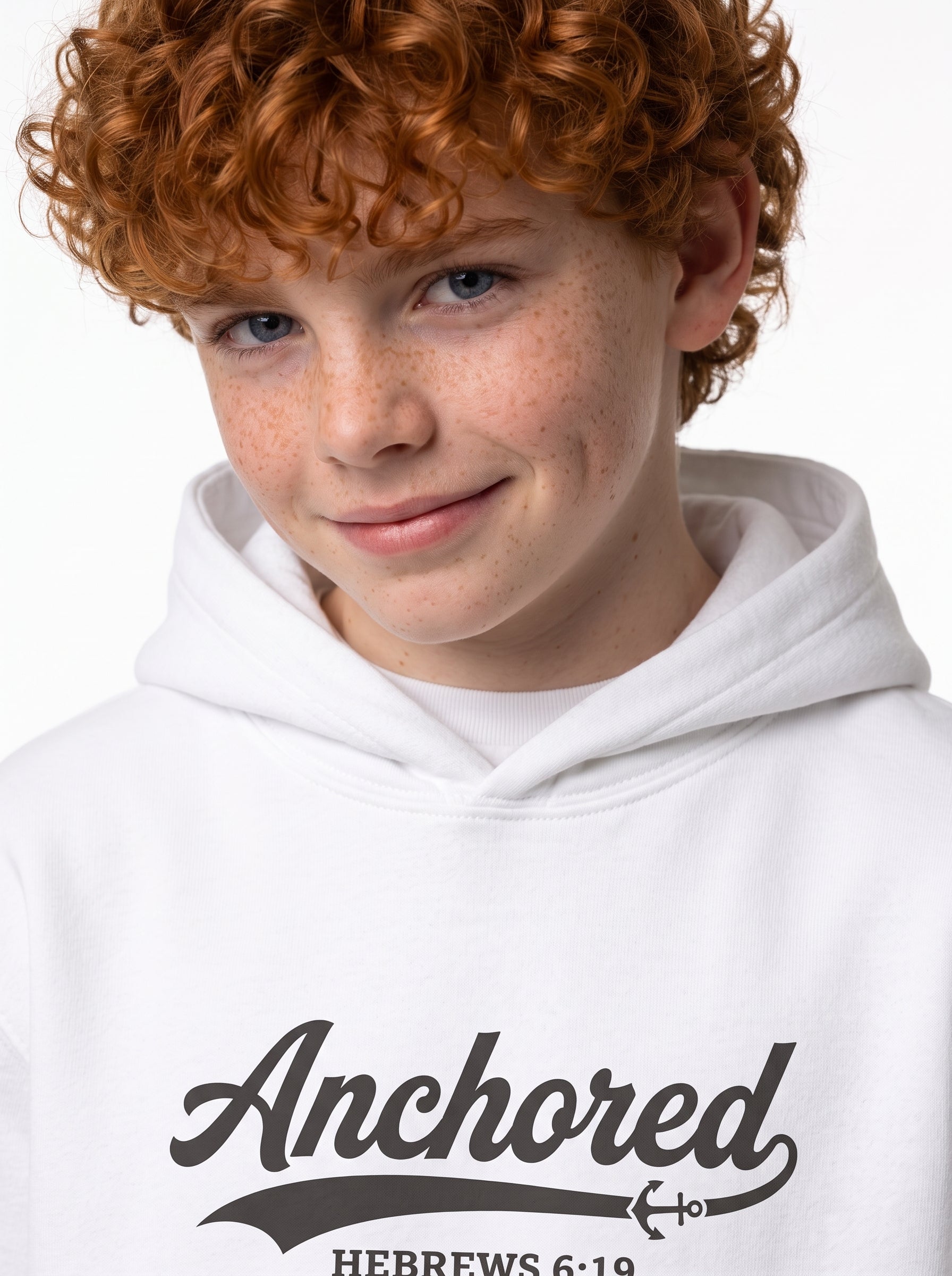 'Anchored - 'Hebrews 6:19' Kids Pullover Hoodie in – Kids clothes | Little Ark | Christian Clothing Brand