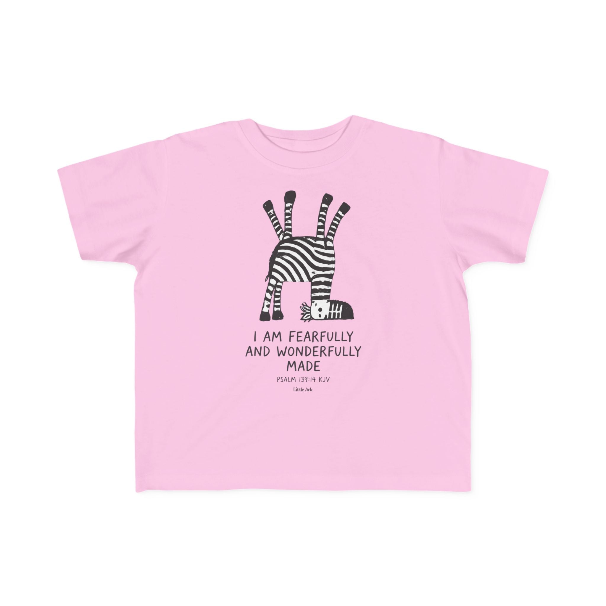 'I Am Fearfully and Wonderfully Made' Toddler Tee in Pink – Kids clothes | Little Ark | Christian Clothing Brand