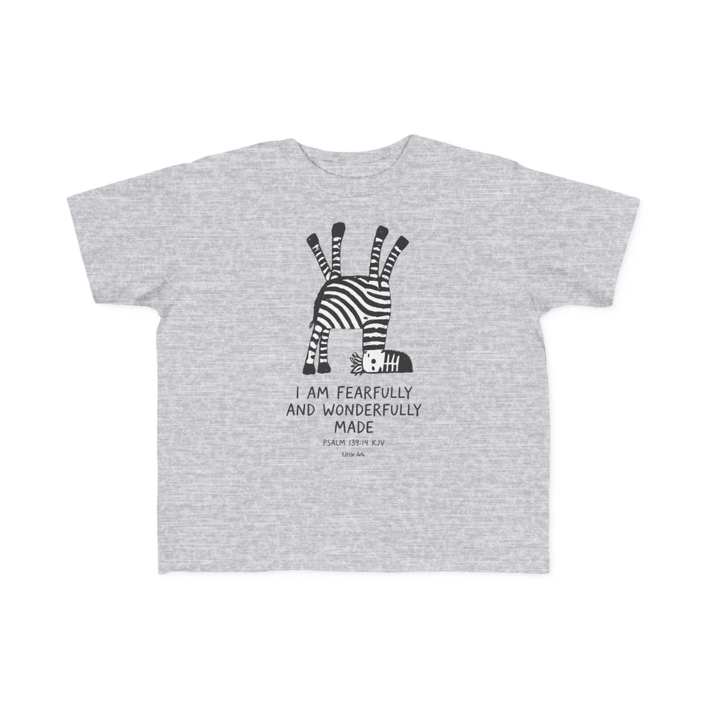 'I Am Fearfully and Wonderfully Made' Toddler Tee in Heather – Kids clothes | Little Ark | Christian Clothing Brand