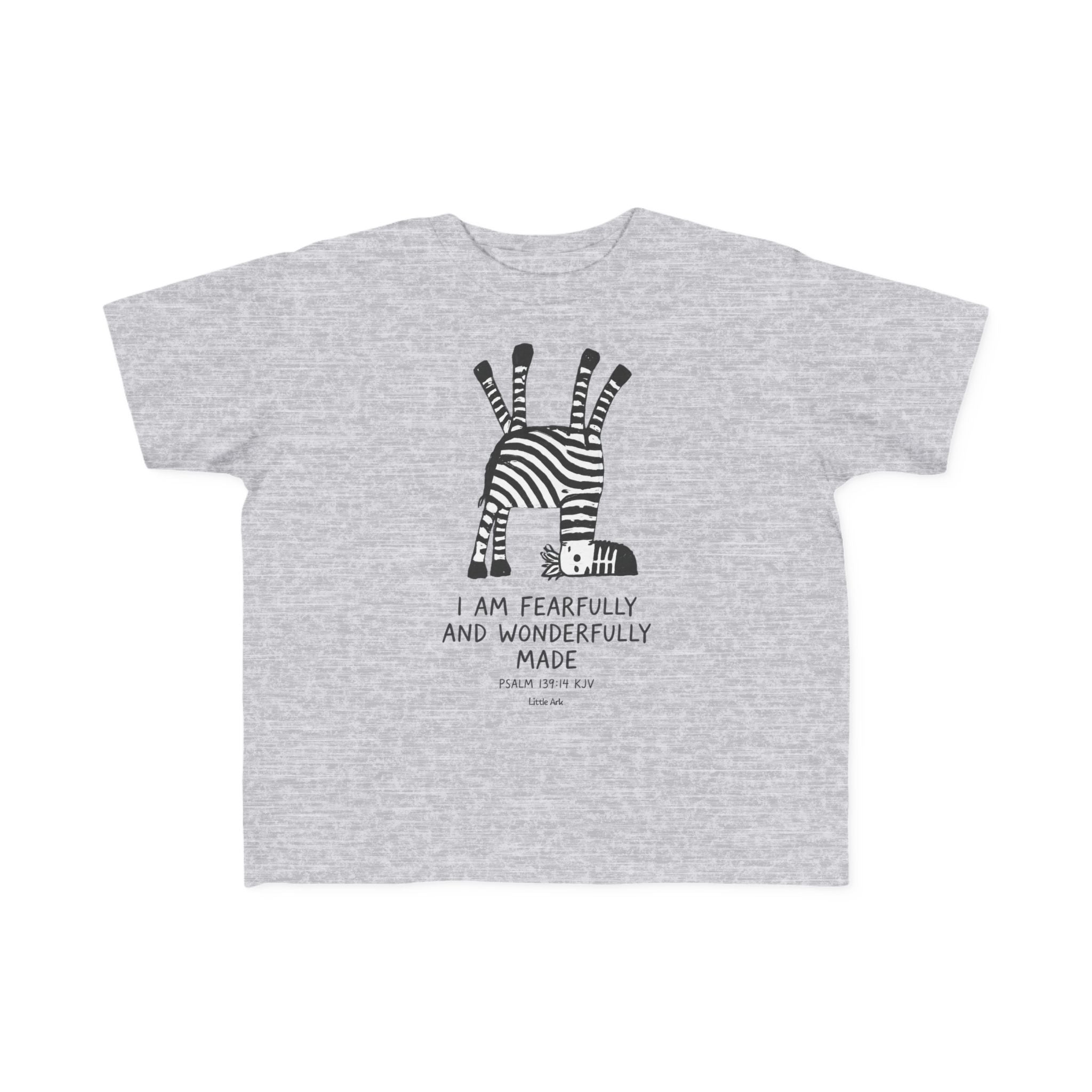 'I Am Fearfully and Wonderfully Made' Toddler Tee in Heather – Kids clothes | Little Ark | Christian Clothing Brand