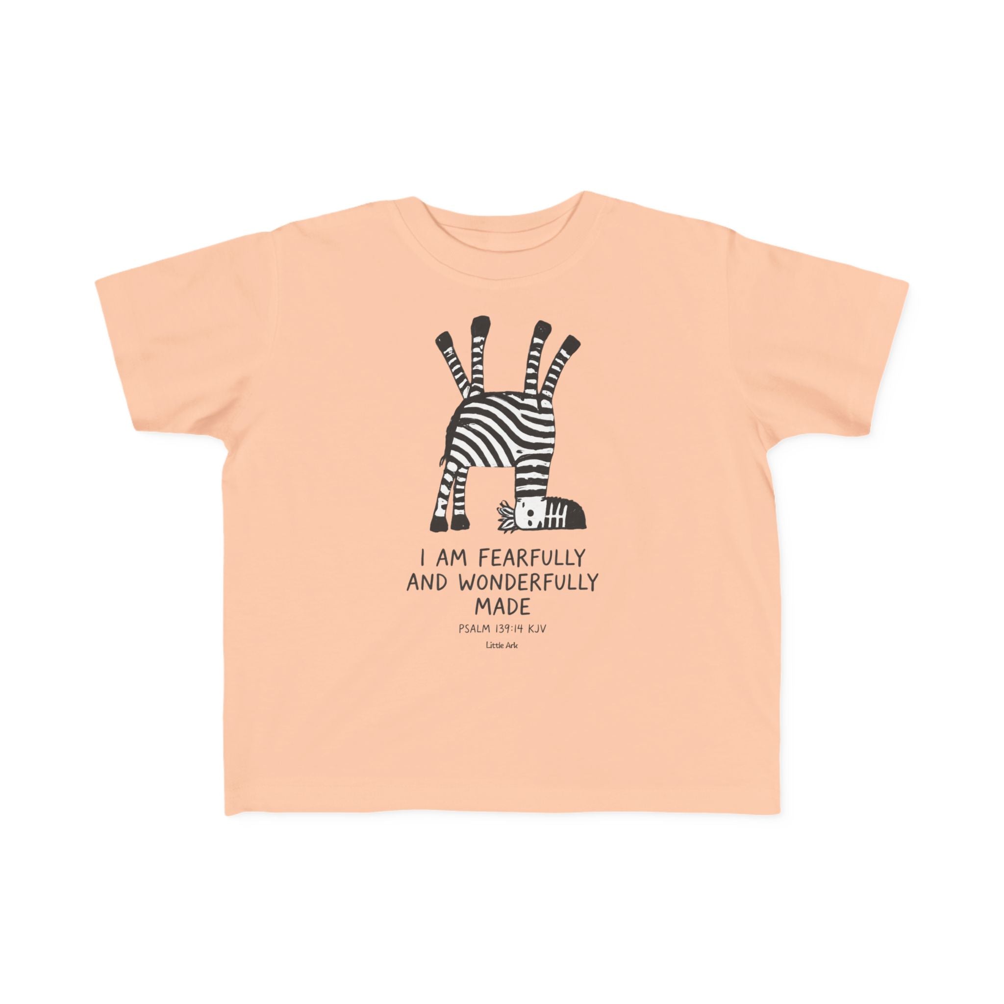 'I Am Fearfully and Wonderfully Made' Toddler Tee in Peachy – Kids clothes | Little Ark | Christian Clothing Brand