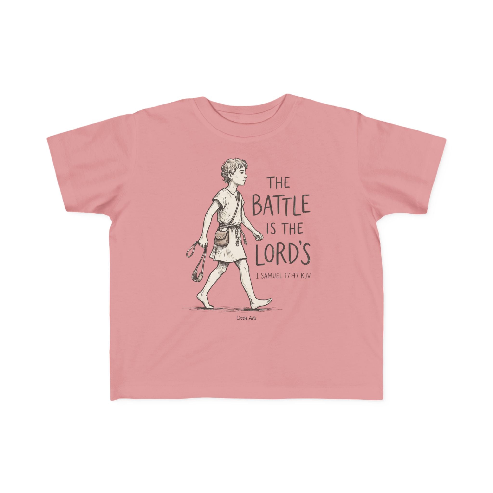 'The Battle Is The Lord's' Toddlers Tee in Mauvelous – Kids clothes | Little Ark | Christian Clothing Brand