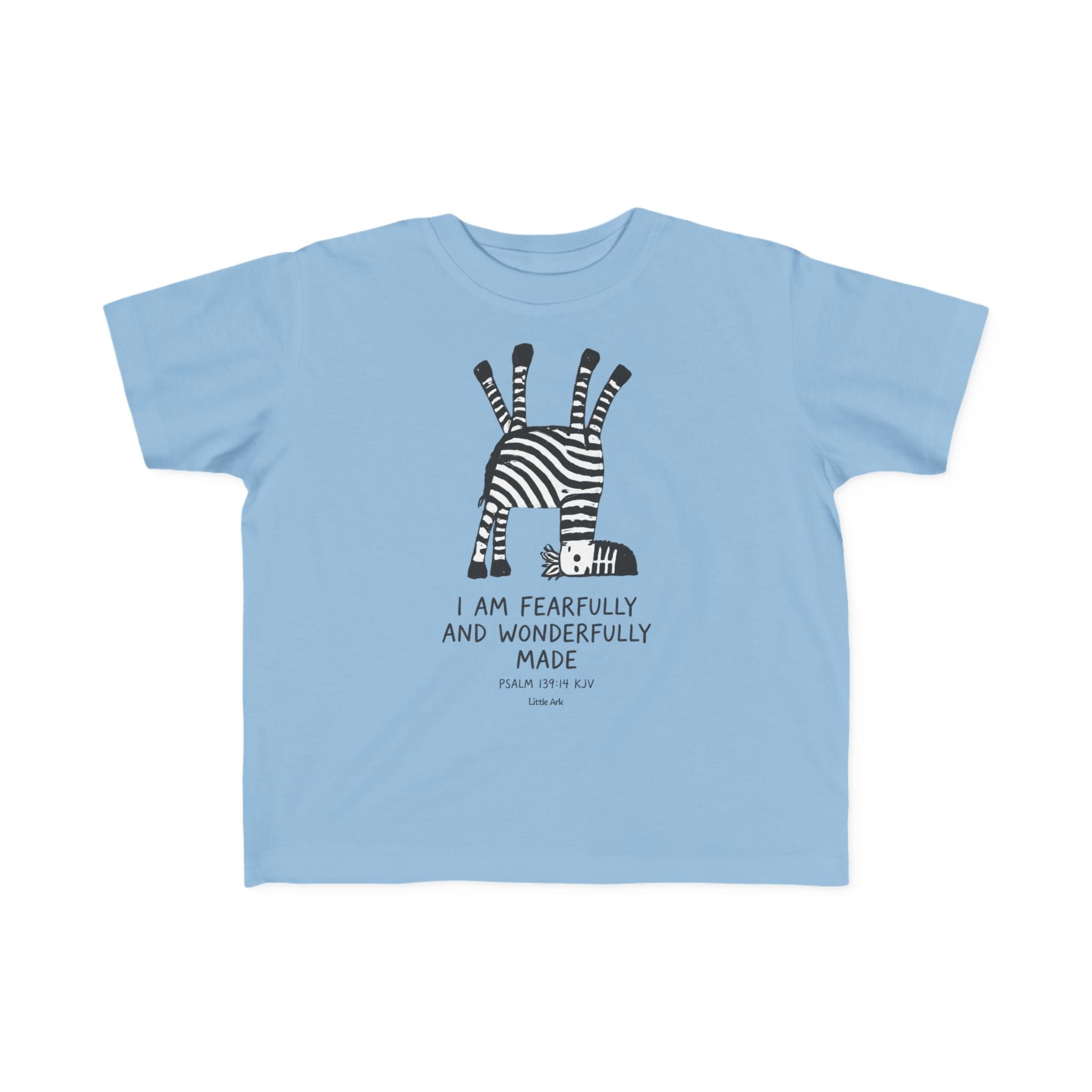 'I Am Fearfully and Wonderfully Made' Toddler Tee in Light Blue – Kids clothes | Little Ark | Christian Clothing Brand