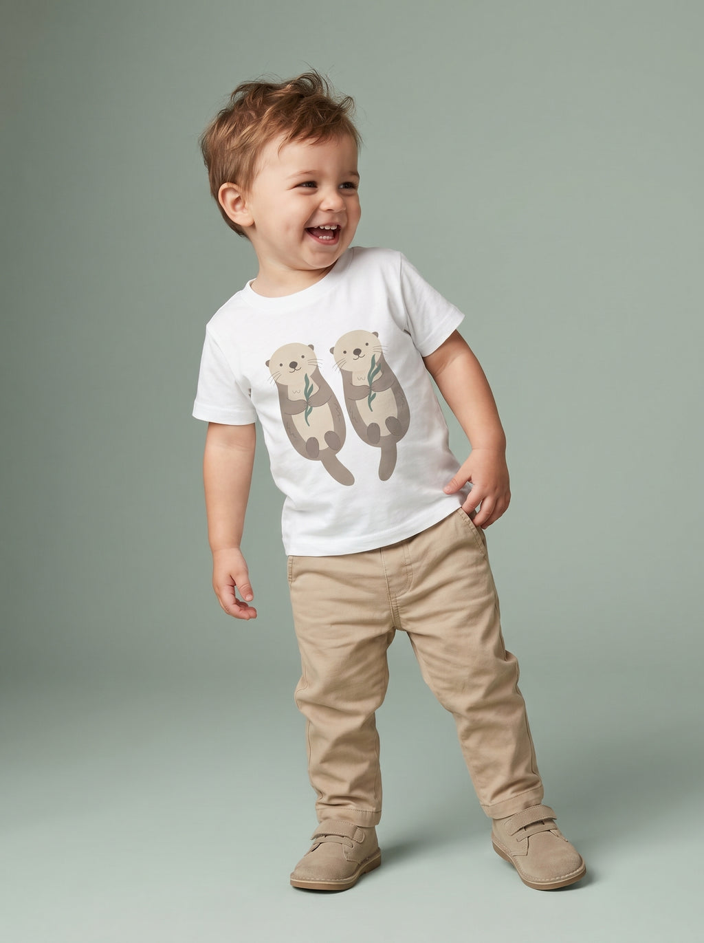 Otter Duo Toddler Tee in White – Kids clothes | Little Ark | Christian Clothing Brand