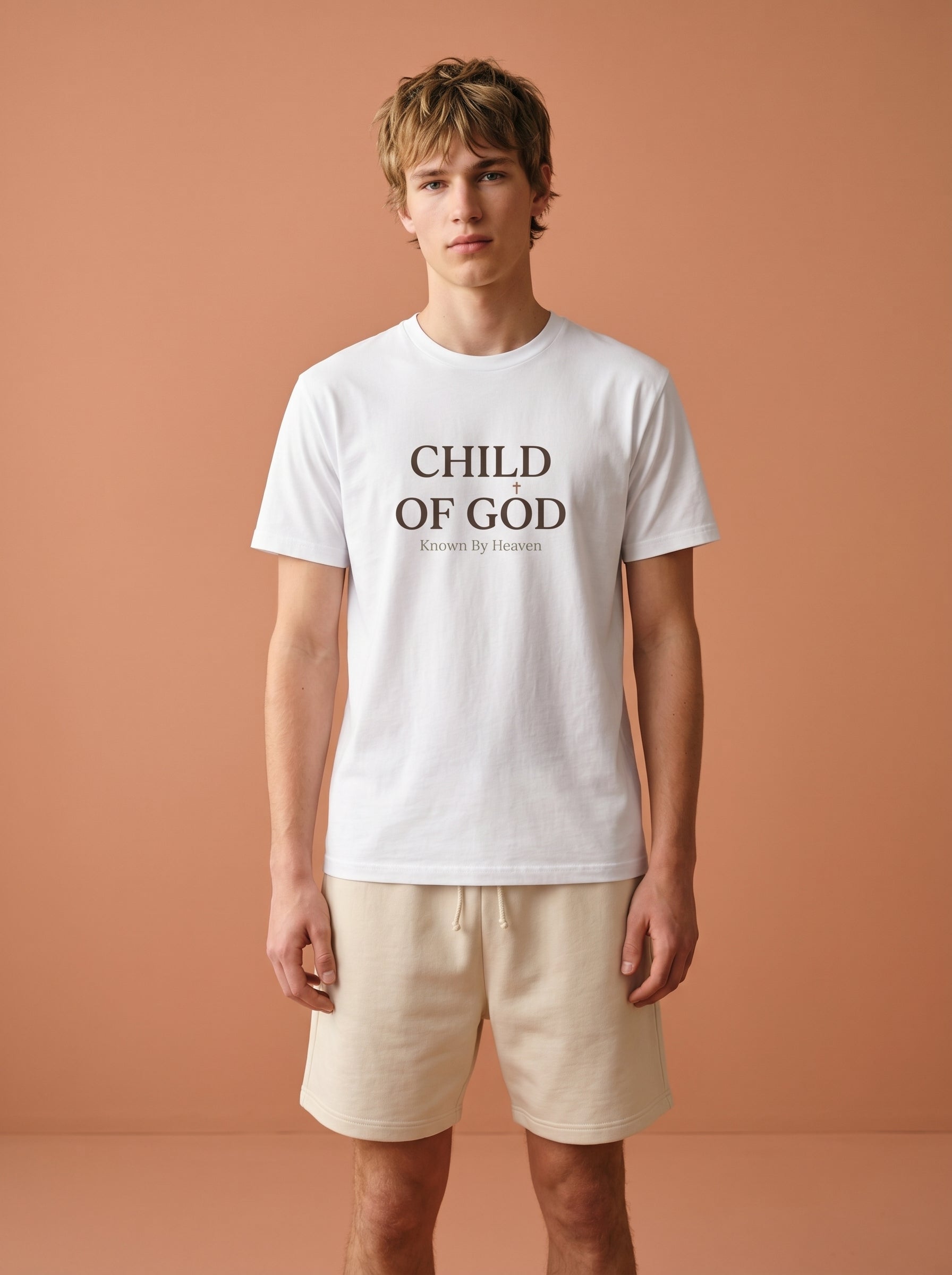 'Child of God' - 'Known by Heaven' Mens Tee in – T-Shirt | Little Ark | Christian Clothing Brand